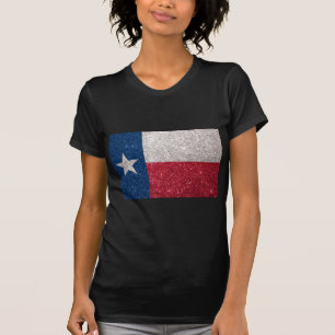 T-shirt Drapeau du Texas de parties scintillantes de Faux