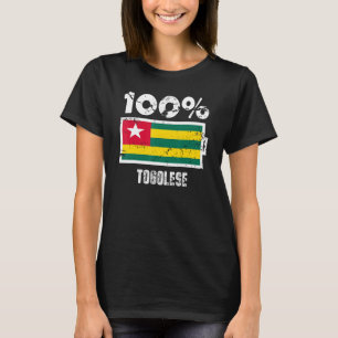 T-shirt Drapeau du Togo Soutien 100 Batterie Togolaise Éle