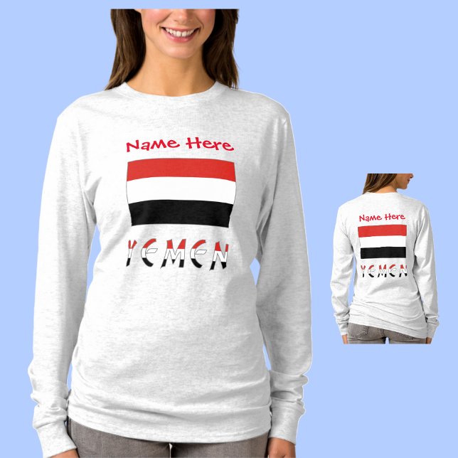 T-shirt Drapeau du Yémen et du Yémen Personnalisation roug (Créateur téléchargé)