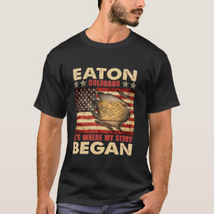 T-shirt Drapeau Eaton Colorado États-Unis 4 juillet manche