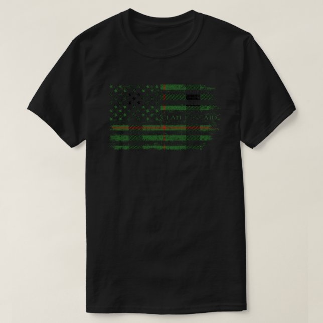T-shirt Drapeau écossais Clan Kincaid Drapeau américain ki (Design devant)