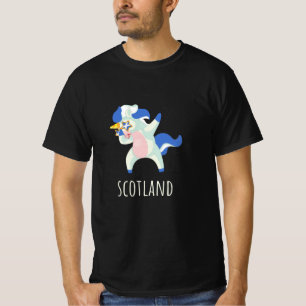 T-shirt Drapeau écossais Dabbing Unicorne