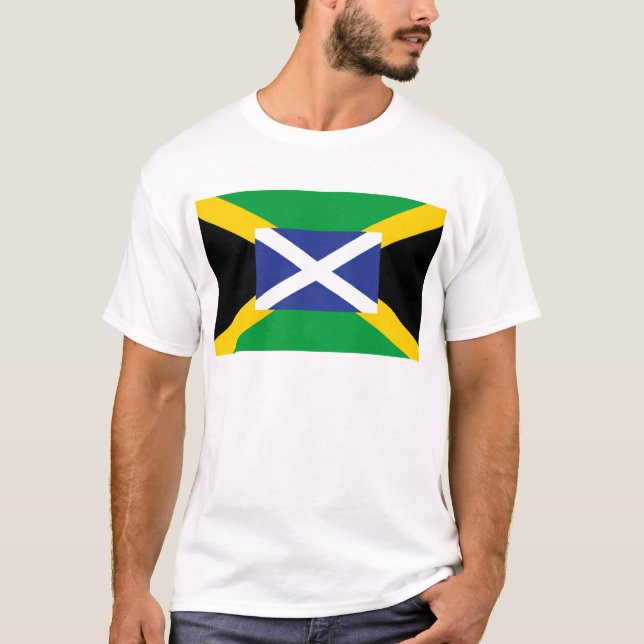 T-shirt Drapeau écossais jamaïcain - Jamaïque - Ecosse (Devant)