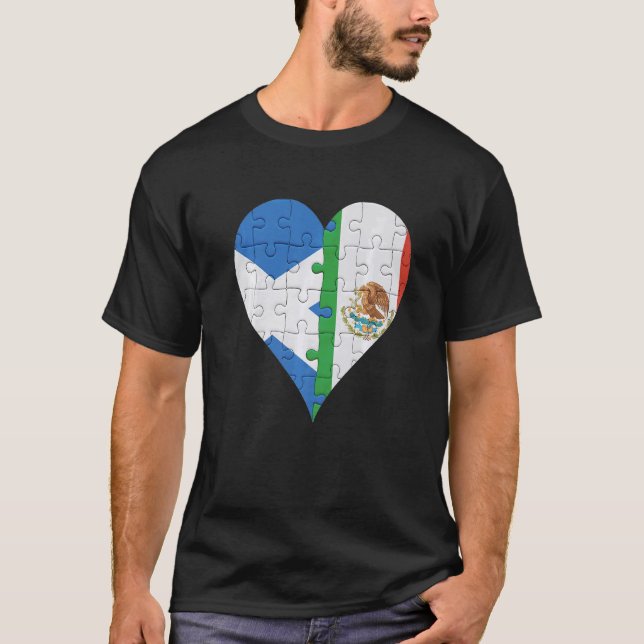 T-shirt Drapeau écossais mexicain Heart (Devant)