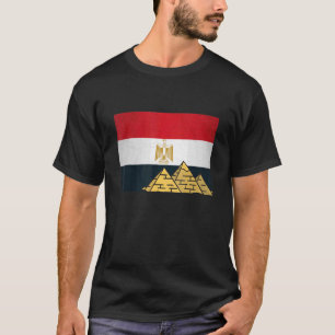 T-shirt Drapeau égyptien avec les pyramides de Gizeh Égypt