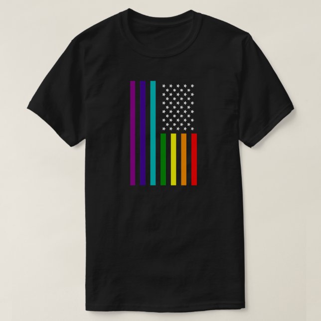 T-SHIRT DRAPEAU EN COULEUR D'ÉGALITÉ DES ÉTATS-UNIS (Design devant)