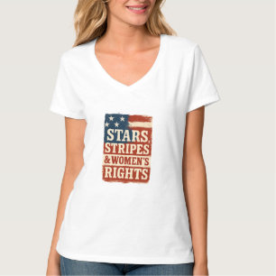T-shirt Drapeau en détresse Stars, Stripes & Droits des Fe