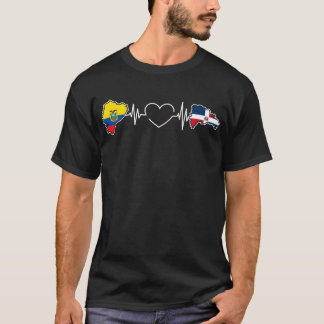 T-shirt Drapeau Equatorien Américain Racines Equatoriennes