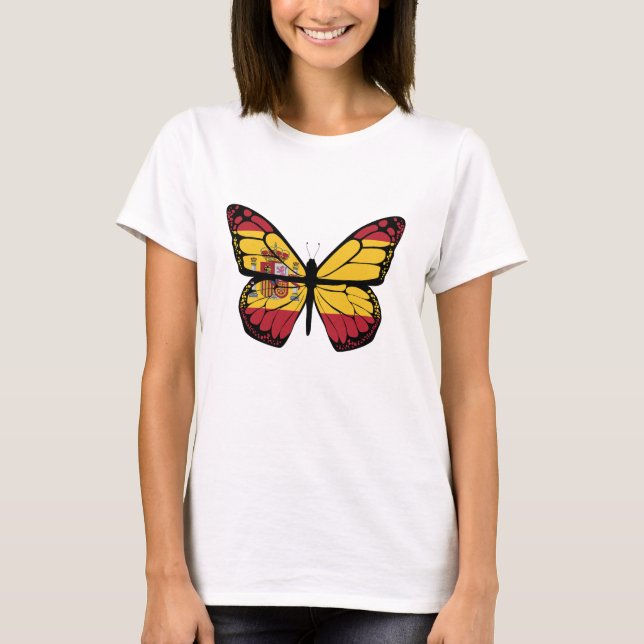 T-SHIRT DRAPEAU ESPAGNE BOUTTERFLY (Devant)
