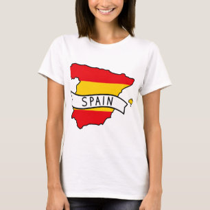 T-shirt Drapeau Espagne Carte Fierté Patriotique Espagnole
