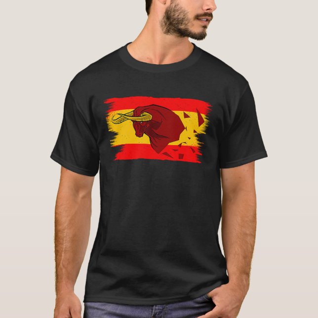 T-shirt Drapeau Espana Bull lutte pour Taurus et Espagne (Devant)