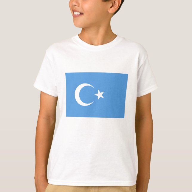 T-shirt Drapeau est de Turkestan Uyghur (Devant)