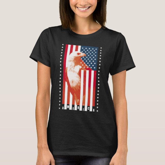 T-shirt Drapeau et aigle des États-Unis d'Amérique (Devant)