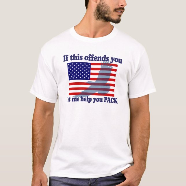 T-shirt Drapeau et Aigle Patriot - Drapeau USA (Devant)