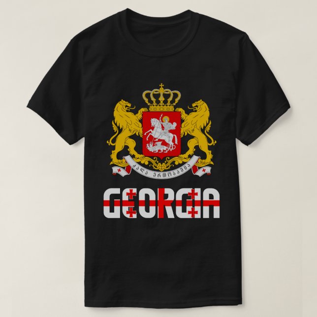 T-shirt Drapeau et blason de Géorgie Patriotique (Design devant)