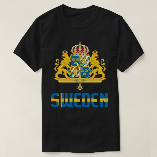 T-shirt Drapeau et blason de Suède Patriotique (Design devant)