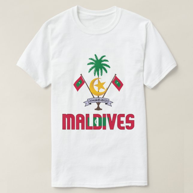 T-shirt Drapeau et blason des Maldives Patriotique (Design devant)