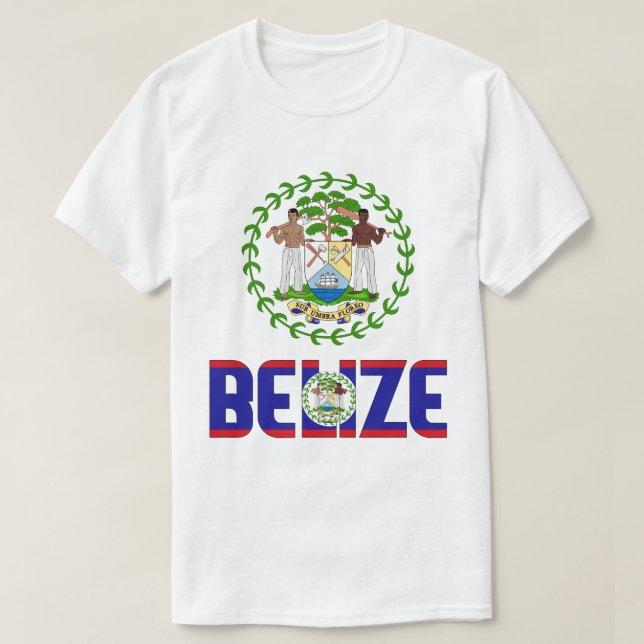 T-shirt Drapeau et blason du Belize Patriotique (Design devant)