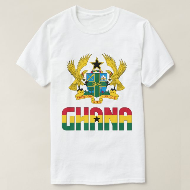 T-shirt Drapeau et blason du Ghana Patriotique (Design devant)