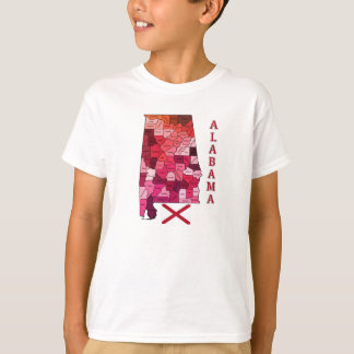 T-shirt Drapeau et carte de l'Alabama