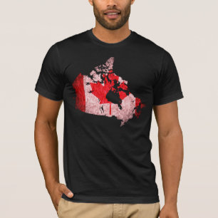 T-shirt Drapeau et carte du Canada
