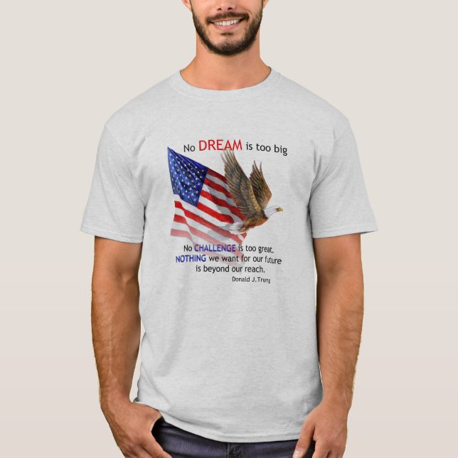 T-shirt Drapeau et citation d'atout d'Eagle Donald J (Devant)