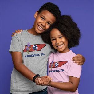T-shirt Drapeau et fleur du Tennessee Iris pourpre Texte p