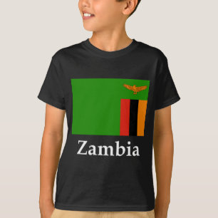 T-shirt Drapeau et nom de la Zambie