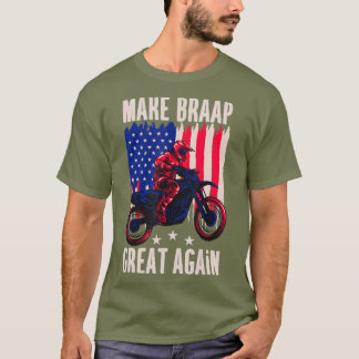 T-shirt Drapeau États-Unis Dirt Bike Motocross Cadeau Pour