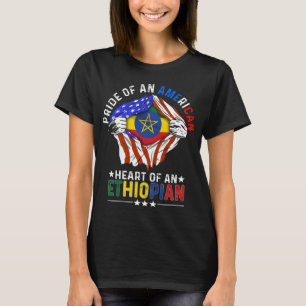 T-shirt Drapeau éthiopien américain
