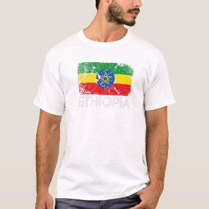 T-shirt Drapeau éthiopien   Vintage Fabriqué En Ethiopie