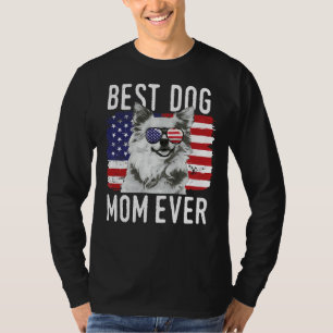 T-shirt Drapeau féminin américain Meilleur Chien Maman Eve