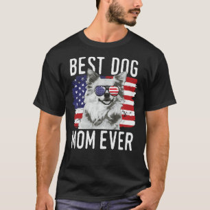 T-shirt Drapeau féminin américain Meilleur Chien Maman Eve