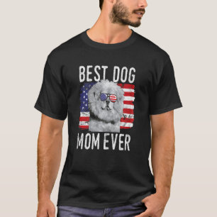 T-shirt Drapeau féminin américain Meilleur chien maman Jam