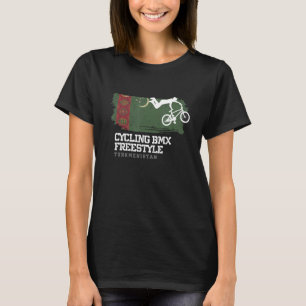 T-shirt Drapeau féminin BMX Freestyle Vélo Turkménistan Dr