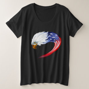 T-shirt Drapeau féminin plus taille Aigle