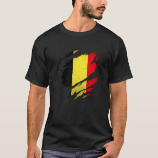 T-shirt Drapeau Fier Belge Torn arraché Belgique