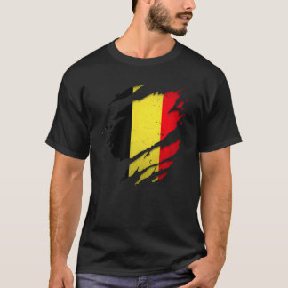 T-shirt Drapeau Fier Belge Torn arraché Belgique