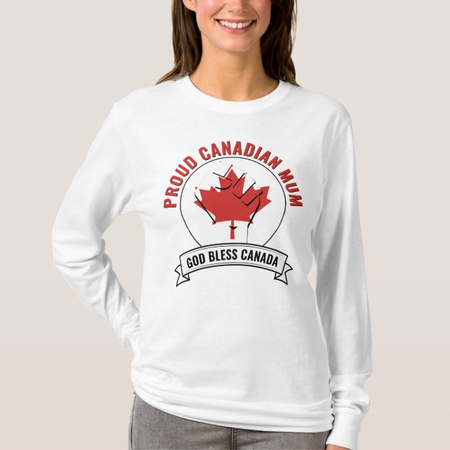 T-shirt Drapeau FIER CANADIEN MUM Canada (Devant)