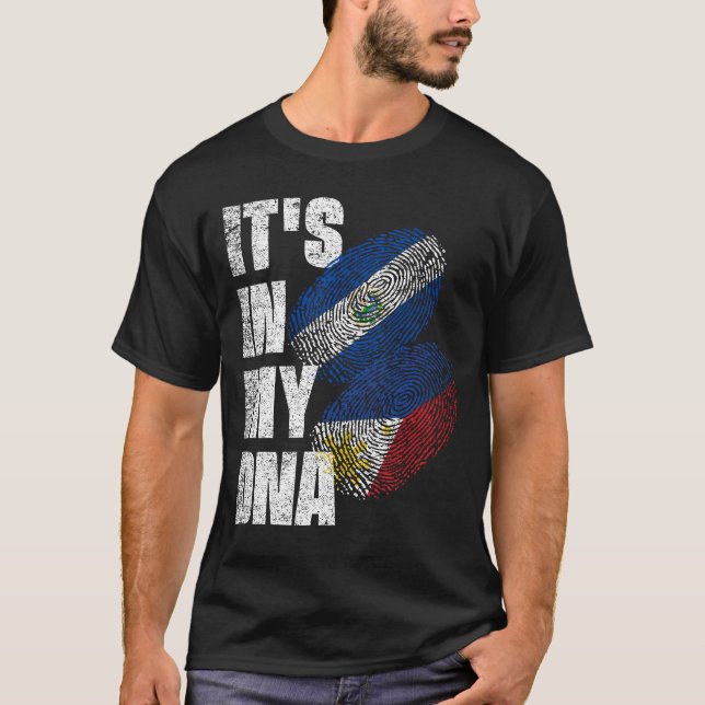 T-shirt Drapeau Filippin Et Salvadorien Du Mélange Du Patr (Devant)