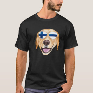 T-shirt Drapeau finlandais Labrador Retriever jaune Chien