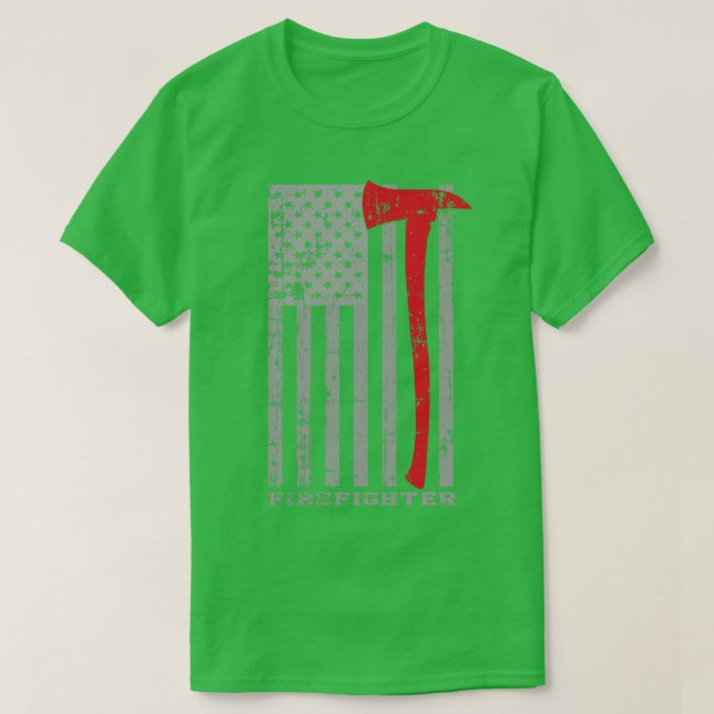 T-shirt Drapeau Firefighter USA (Design devant)