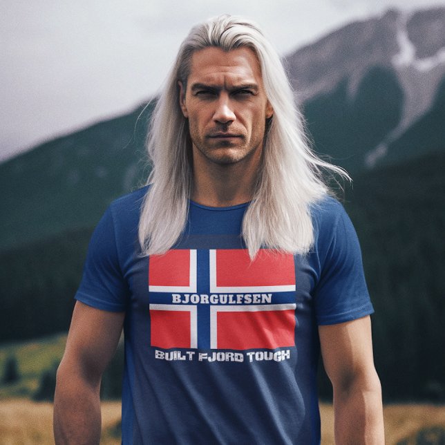 T-shirt Drapeau "Fjord Tough" et drapeau norvégien (Créateur téléchargé)