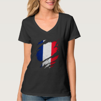 T-shirt Drapeau français déchiré