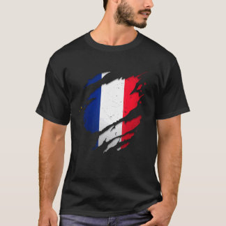 T-shirt Drapeau français déchiré