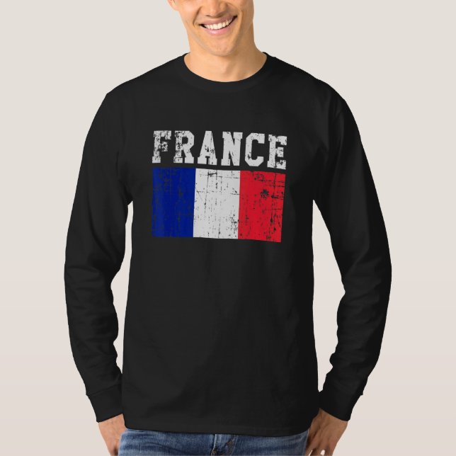 T-shirt Drapeau français Vintage rétro (Devant)