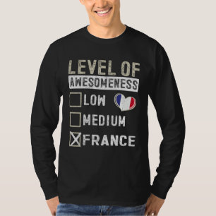 T-shirt Drapeau France Français Niveau de génialité