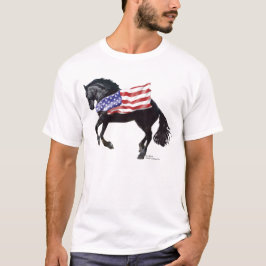 T-shirt Drapeau frison patriotique de cheval