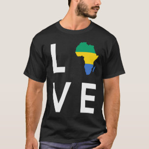T-shirt Drapeau Gabon Amour Afrique Continent Silhouette p