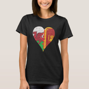 T-shirt Drapeau gallois cœrur sri lankais